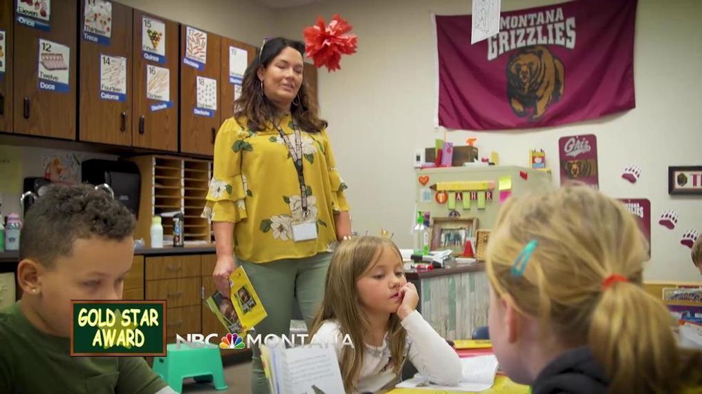 Judy Compton, Hellgate Elementary winner for Dec. 2019 KECI Gold Star Award. Photo: NBC Montana.