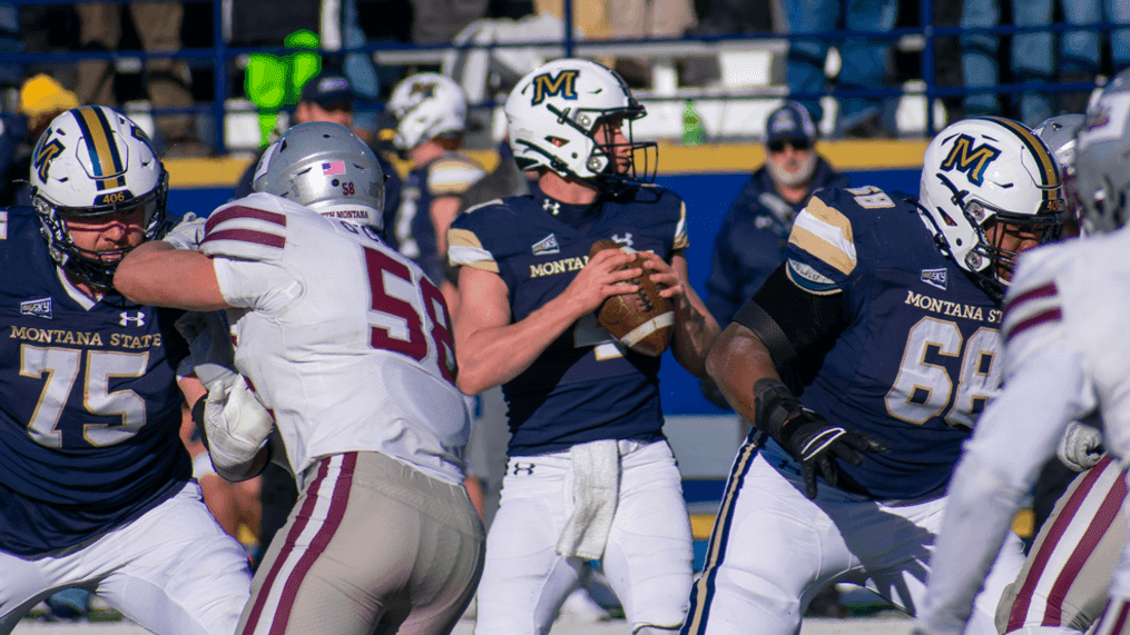 Tommy Mellott completed 61% of his passes in his second season with Montana State. Photo : Jed Christoph{&nbsp;}