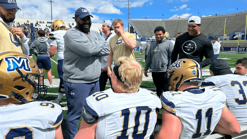 Montana State football wraps up spring practice with annual Sonny holland Classic. Photo : Robbie Whittle.{p}{/p}